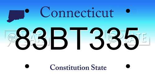 83BT335 Connecticut License Plate