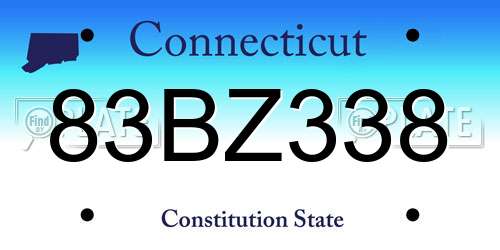 83BZ338 Connecticut License Plate