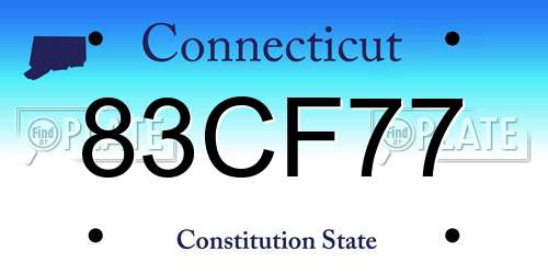 83CF77 Connecticut License Plate