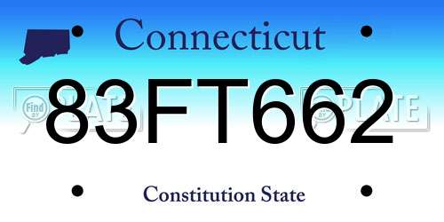 83FT662 Connecticut License Plate