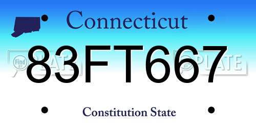 83FT667 Connecticut License Plate
