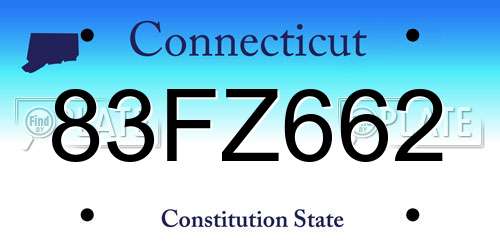 83FZ662 Connecticut License Plate