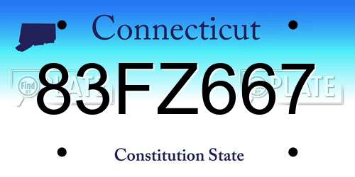 83FZ667 Connecticut License Plate