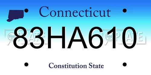 83HA610 Connecticut License Plate