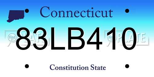 83LB410 Connecticut License Plate