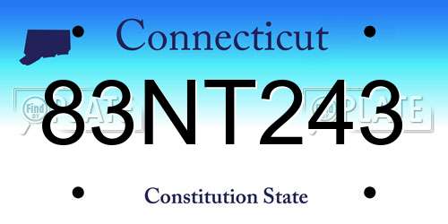 83NT243 Connecticut License Plate