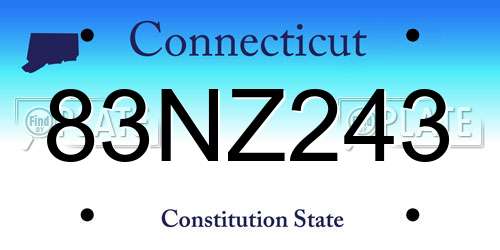 83NZ243 Connecticut License Plate