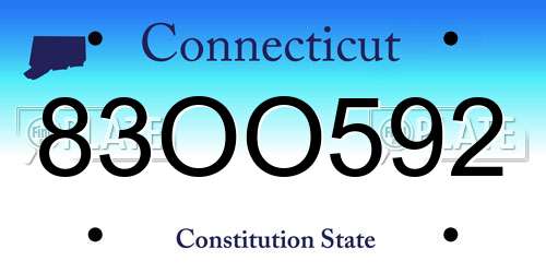 83OO592 Connecticut License Plate
