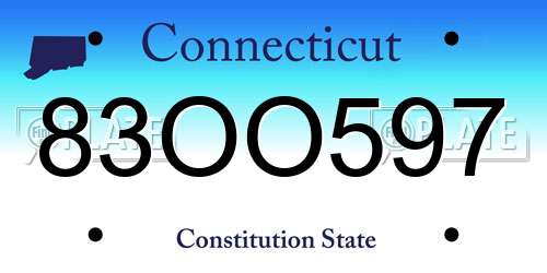 83OO597 Connecticut License Plate