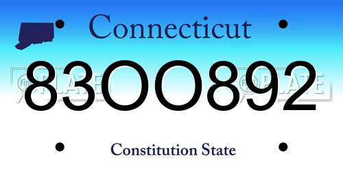 83OO892 Connecticut License Plate