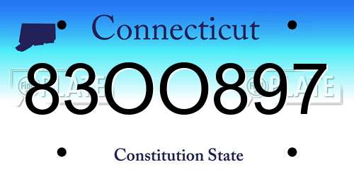 83OO897 Connecticut License Plate