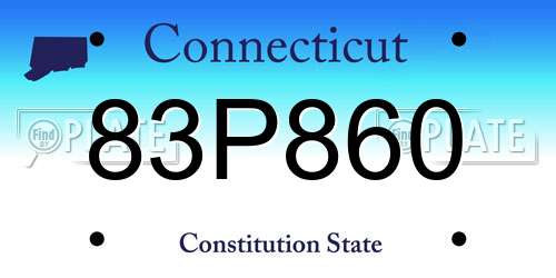 83P860 Connecticut License Plate