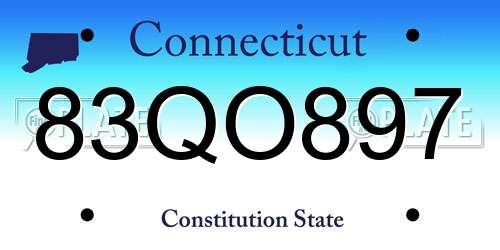 83QO897 Connecticut License Plate