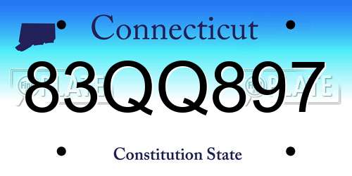 83QQ897 Connecticut License Plate