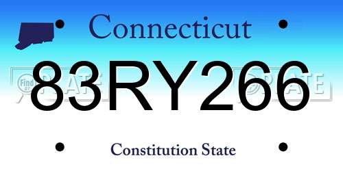83RY266 Connecticut License Plate