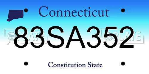 83SA352 Connecticut License Plate