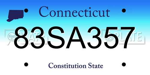83SA357 Connecticut License Plate