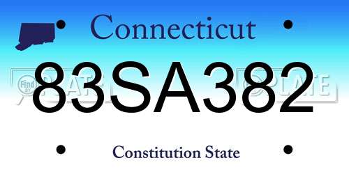 83SA382 Connecticut License Plate