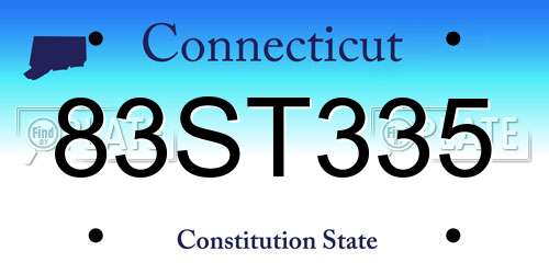 83ST335 Connecticut License Plate