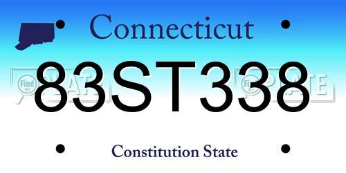 83ST338 Connecticut License Plate
