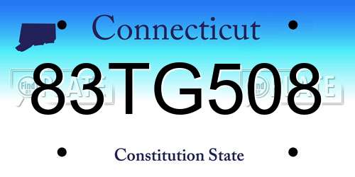 83TG508 Connecticut License Plate