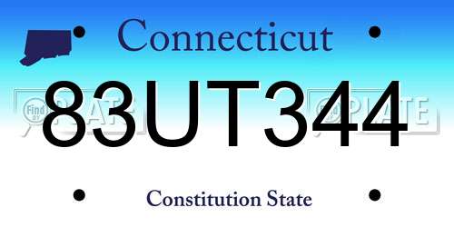 83UT344 Connecticut License Plate