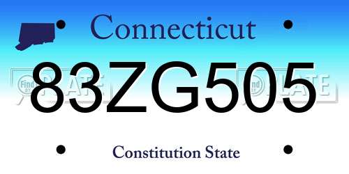 83ZG505 Connecticut License Plate