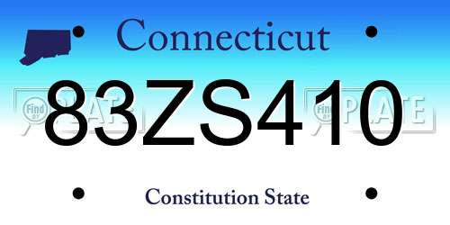 83ZS410 Connecticut License Plate