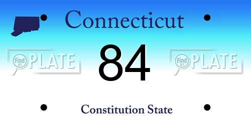 84 Connecticut License Plate