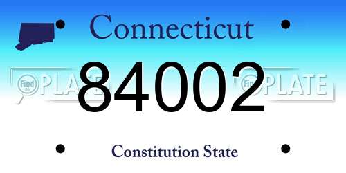 84002 Connecticut License Plate