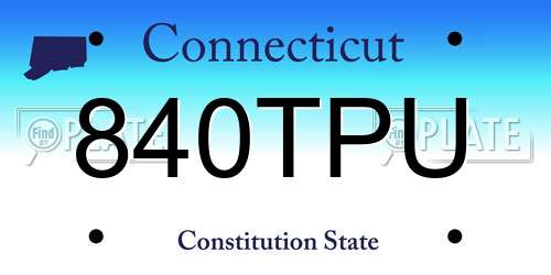 840TPU Connecticut License Plate