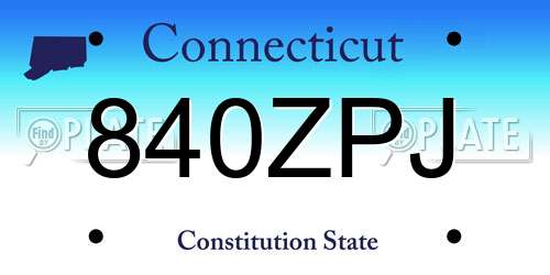 840ZPJ Connecticut License Plate