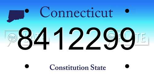 8412299 Connecticut License Plate