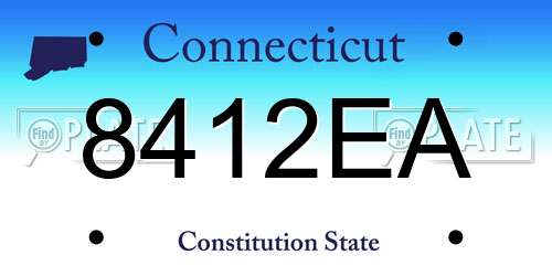 8412EA Connecticut License Plate