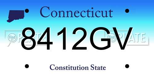8412GV Connecticut License Plate