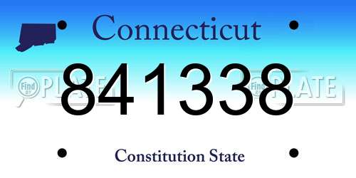 841338 Connecticut License Plate