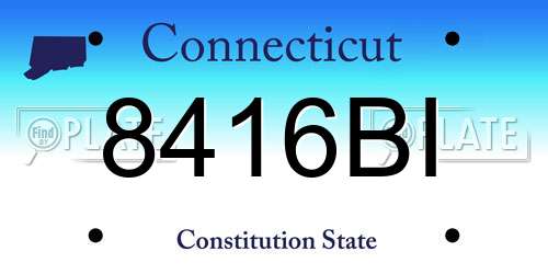 8416BI Connecticut License Plate