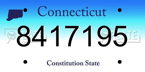 8417195 Connecticut License Plate