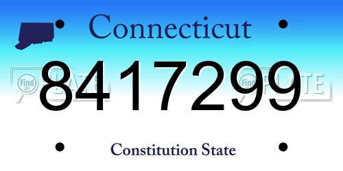 8417299 Connecticut License Plate