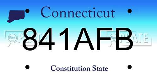 841AFB Connecticut License Plate