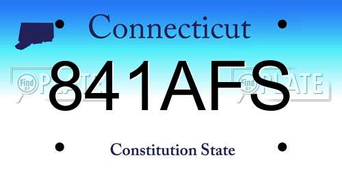 841AFS Connecticut License Plate