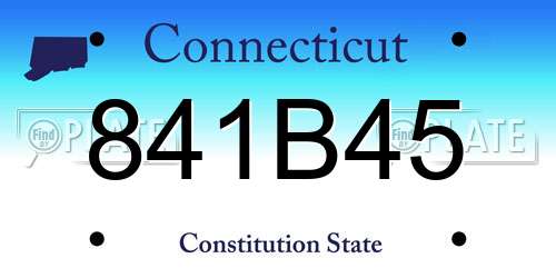 841B45 Connecticut License Plate