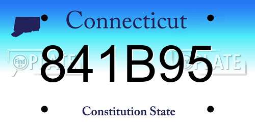 841B95 Connecticut License Plate