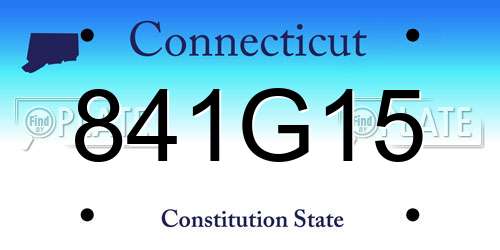 841G15 Connecticut License Plate