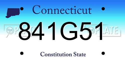 841G51 Connecticut License Plate
