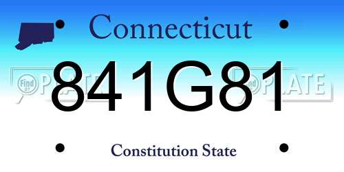 841G81 Connecticut License Plate