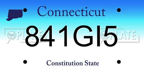 841GI5 Connecticut License Plate