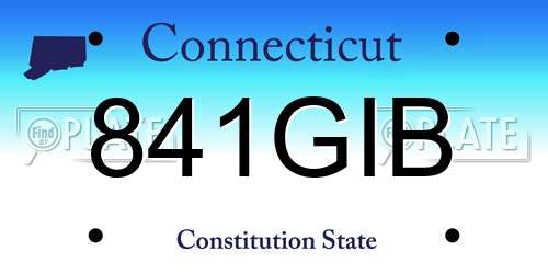 841GIB Connecticut License Plate