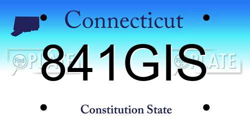841GIS Connecticut License Plate