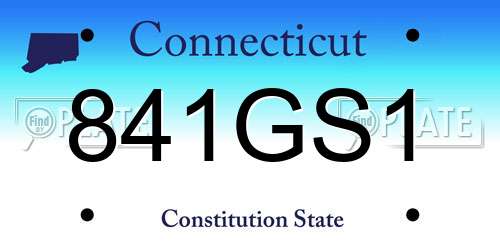 841GS1 Connecticut License Plate